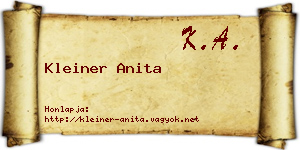 Kleiner Anita névjegykártya